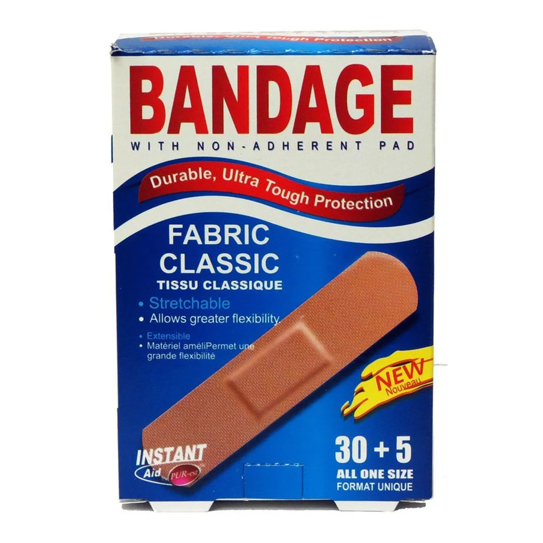 INSTANT AID 30+5 FABRIC BANDAGES 35PK