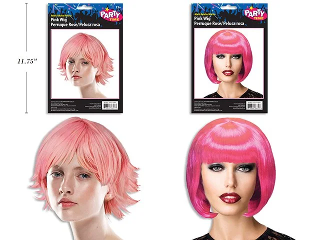 Adult Fashion Doll Pink Bob Wig. 2 Asst.: Fashion Doll Pink / Fuchsia