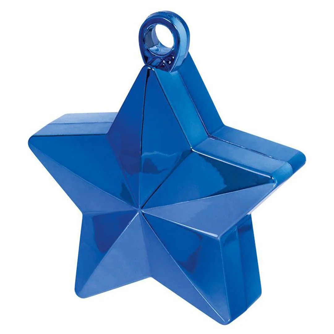 Blue Star Electroplated Balloon Weight - Blue