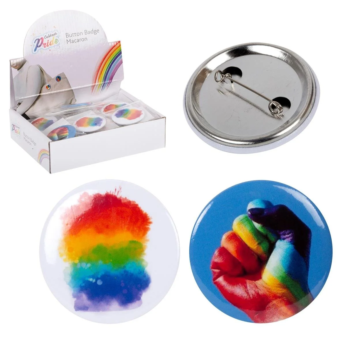 Celebrate Pride Jumbo Button Badge , 1.7"