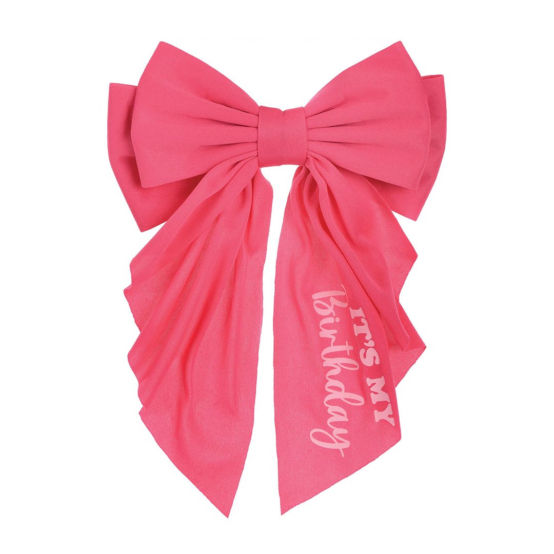 Elegant Iridescent/Pink Hair Birthday Bow