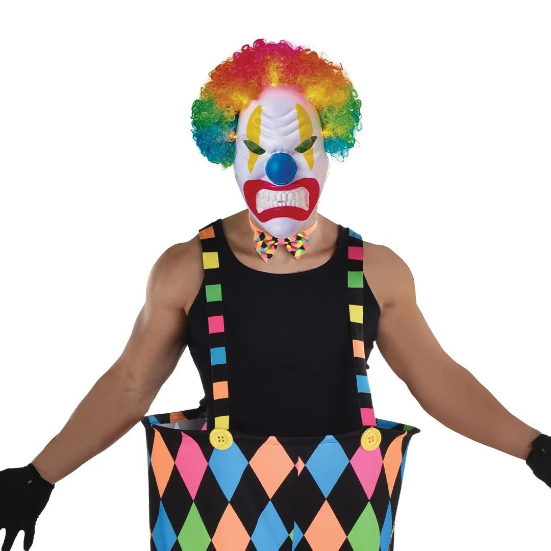 Neon Circus Light Up Mask & Wig