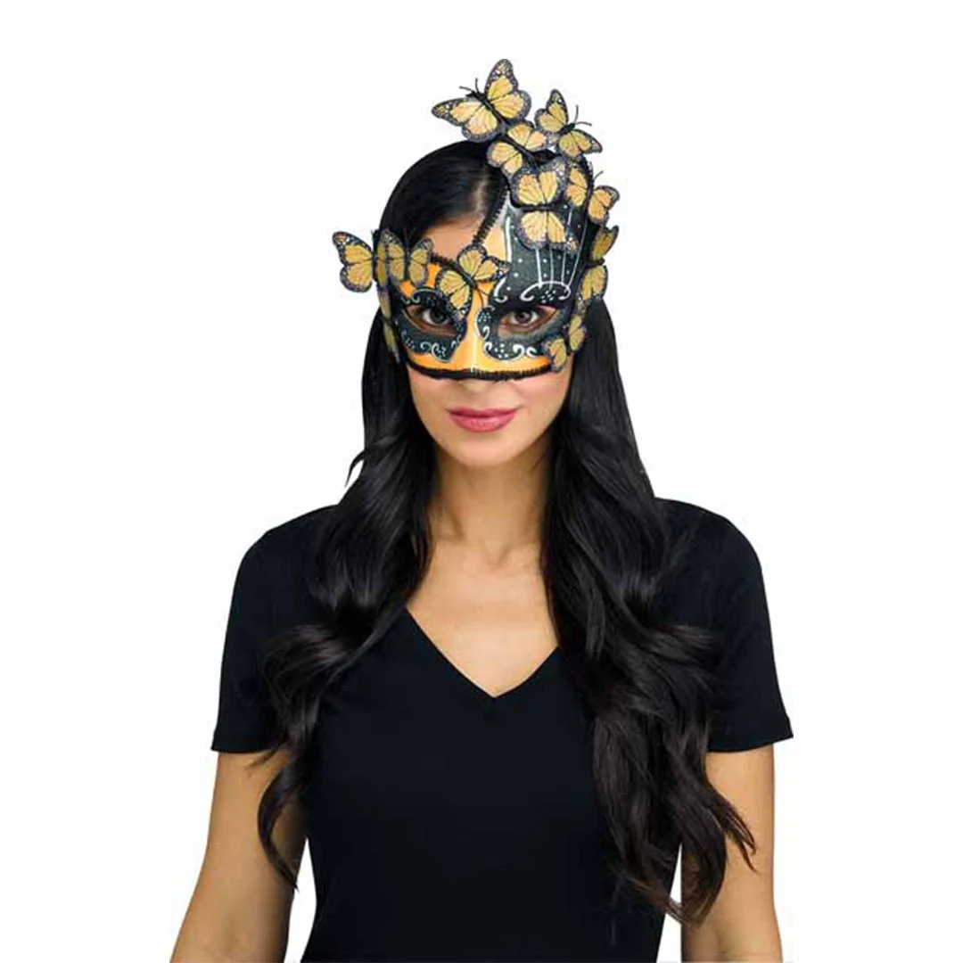YELLOW/GLD BUTTERFLY FANTASY MASK