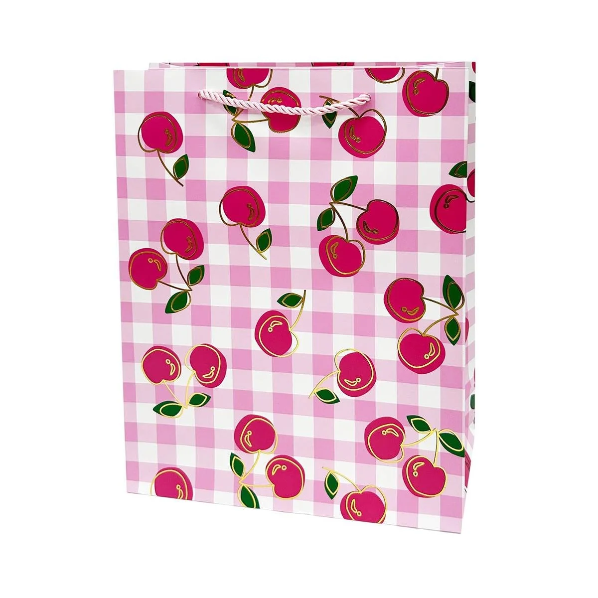 Paper T. Gift Bag, Large, Cherries, Matte HS, 210gsm