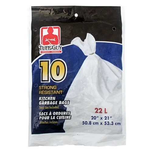 Tuff Guy – Kitchen Bags – 20″ x 21″ – White – 10Pk