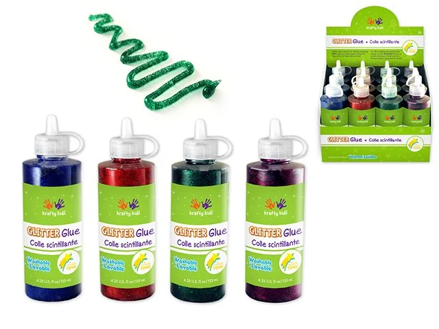 Twinkle Town: 125ml Glitter Glue Bottle Asst 6eax4styles A) Primary Asst