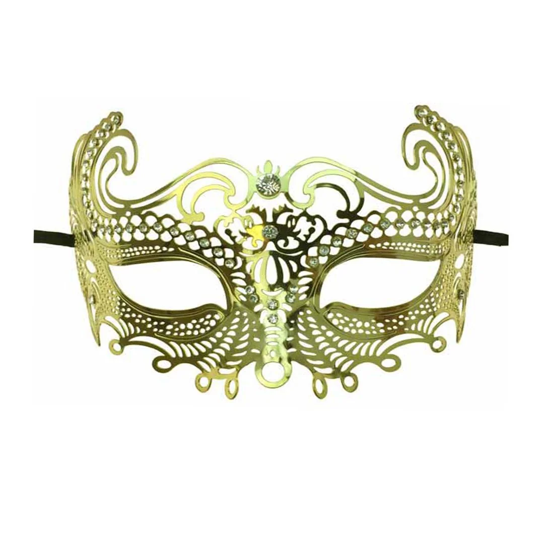 METAL MASK W/DIAMOND GOLD LASER CUT
