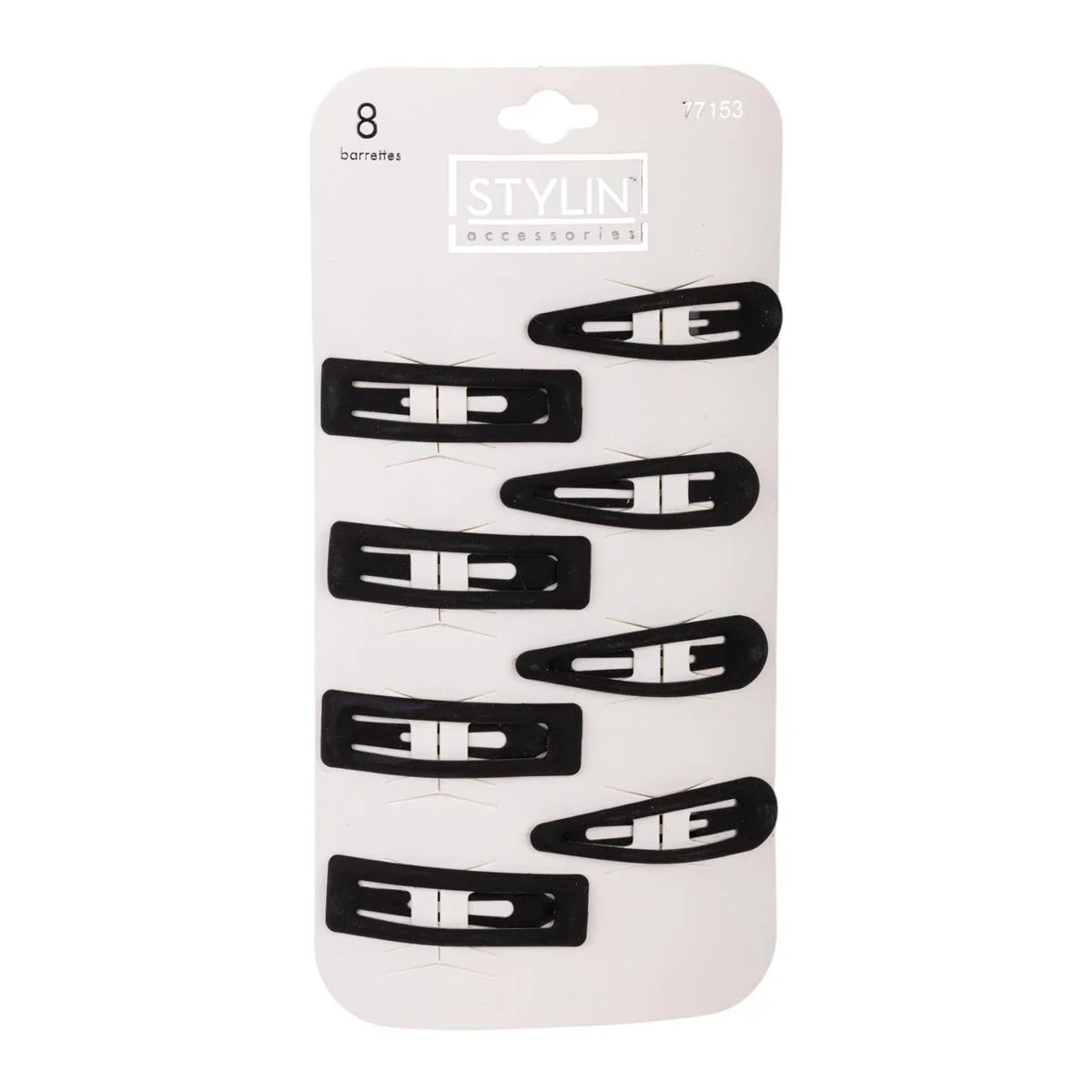 Stylin, 8-pc Neutral Clip Set, black, matte