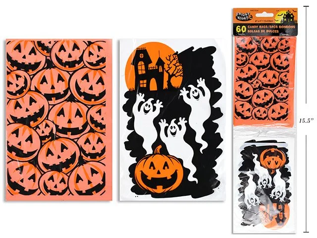 60pk 6in x 4in Hween Candy Bags 2 Asst. Styles