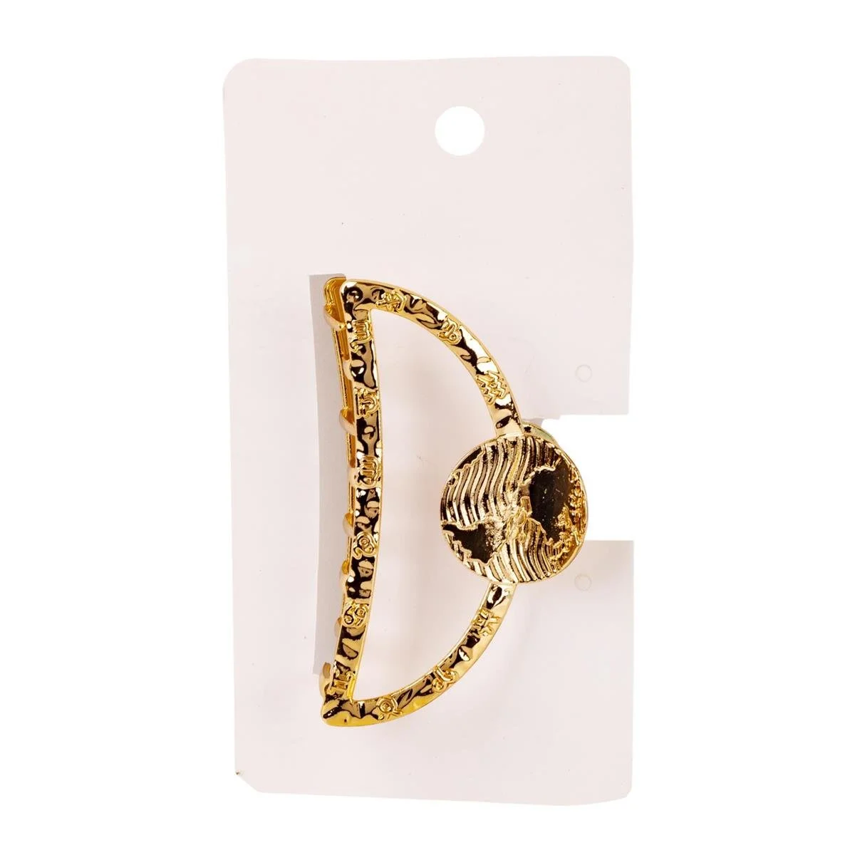 Bodico, Gold Hammered Claw Clip, 8cm