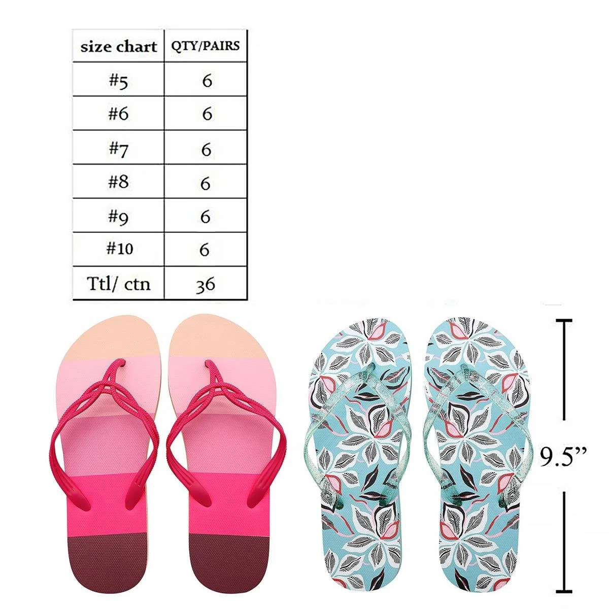 Ladie's Zoris Sandals, Sizes:5-10, 2 Patterns