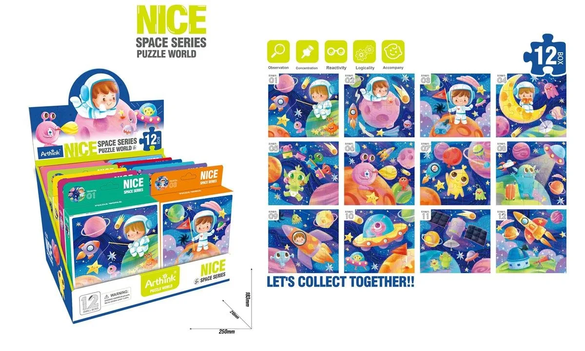 20pcs Puzzle, Space Travel Series, 8.3"x7.5"