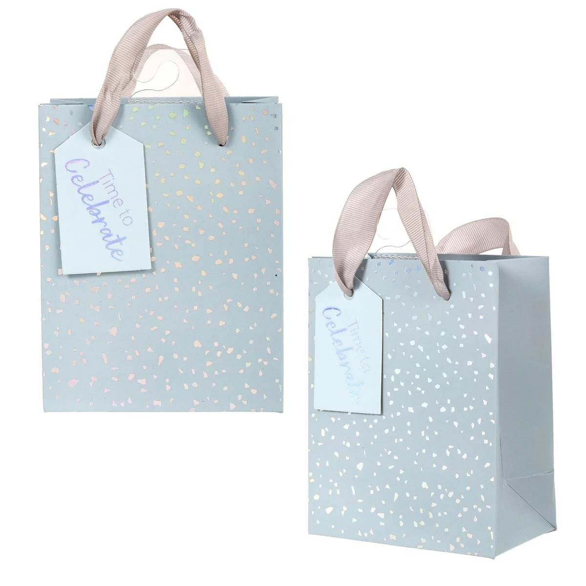Paper T. DLX Gift Bag, Small, Grey Sparkle, Matte 210GSM