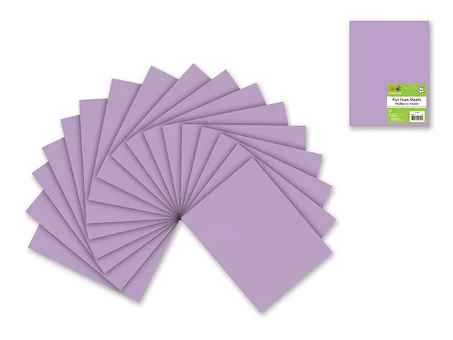 Fun Foam Sheets: 9"x12" Bulk 2mm(T) Barcoded Sheets Y) Lilac