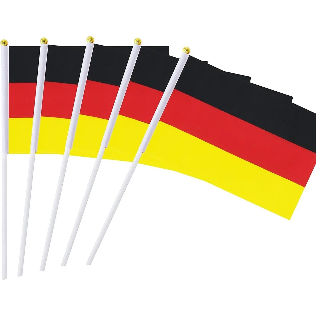 SOCCER EVENT- Germany 5pk Plystr. Hand Flags,5.5*8.2" w/10.25 PP pole