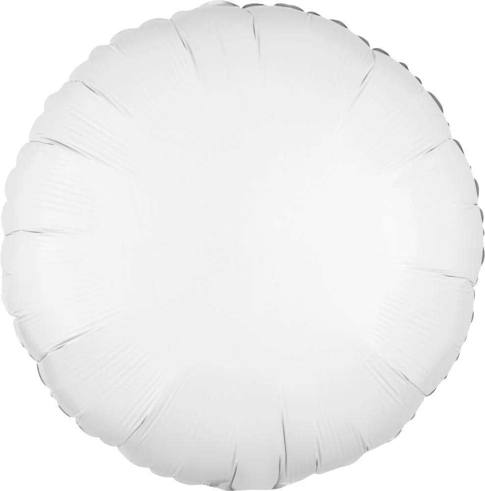 18" Metallic White Circle Balloon