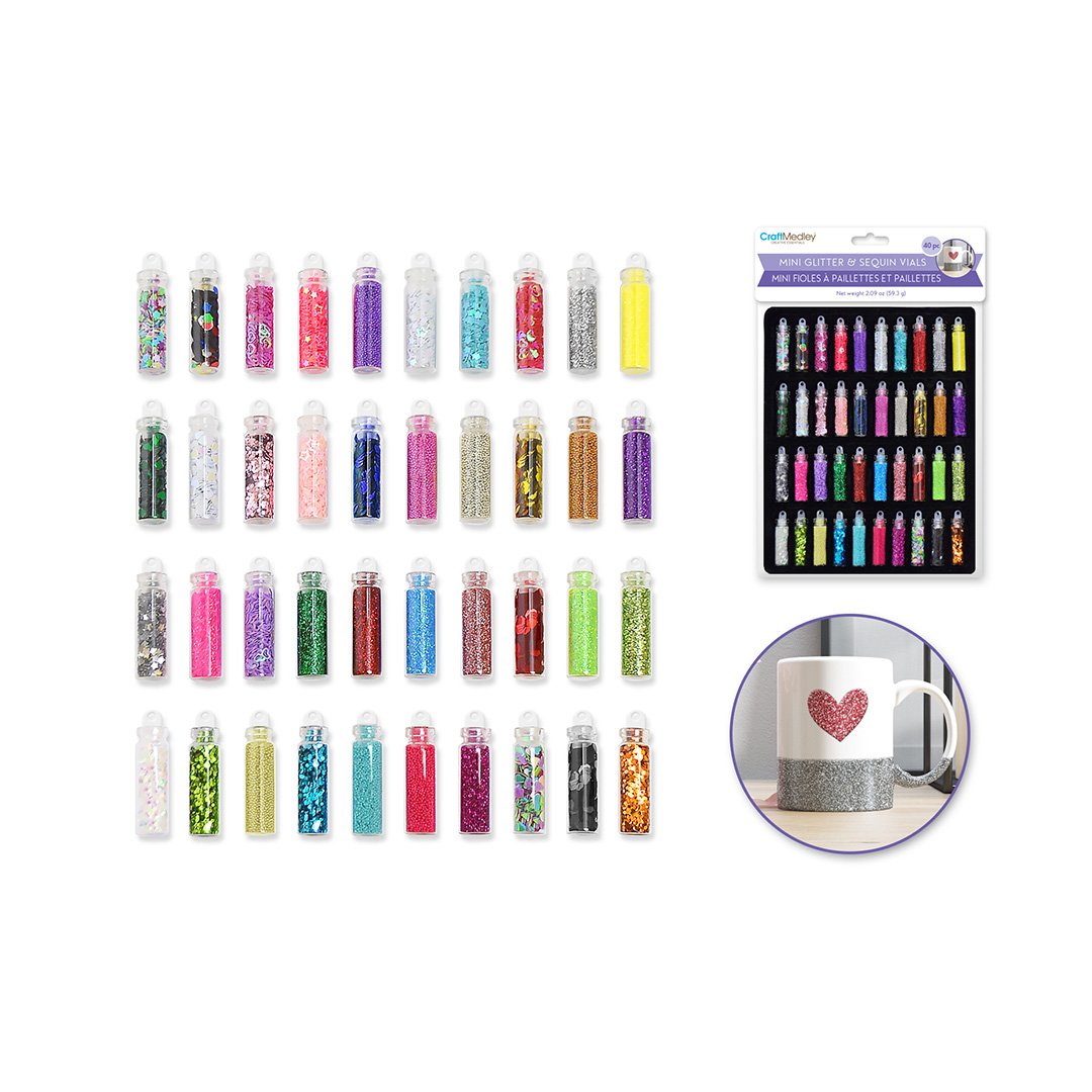 Craft Medley: Mini Glitter & Sequin Vials