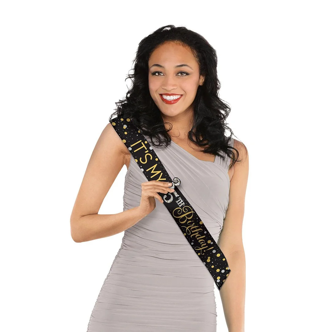 Sparkling Celebration Add-Any-Age Foil Sash