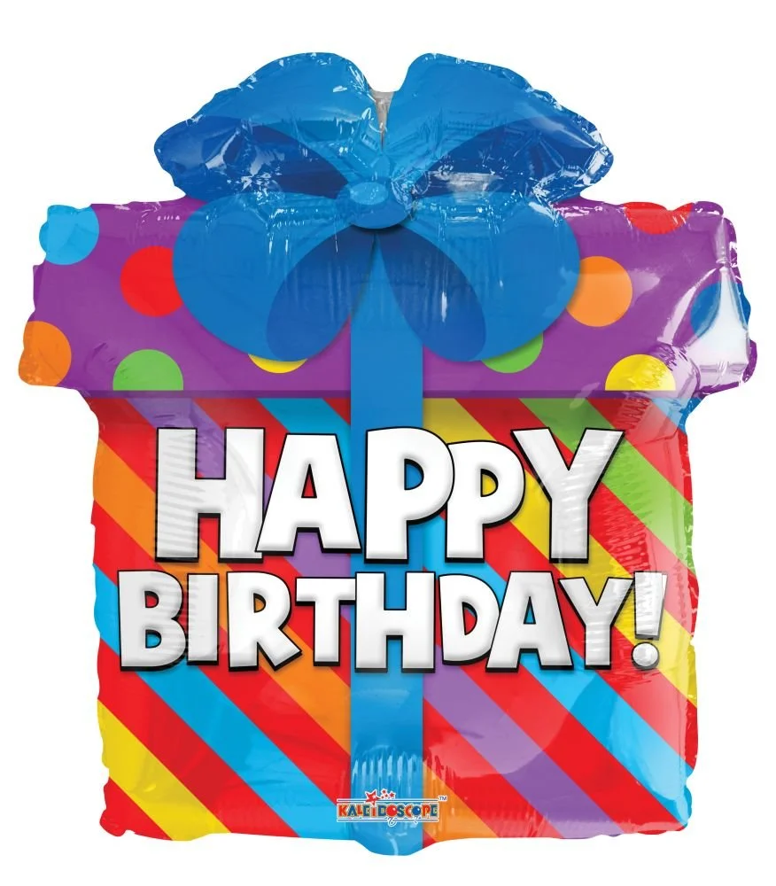 18" Birthday Present Shape Balloon