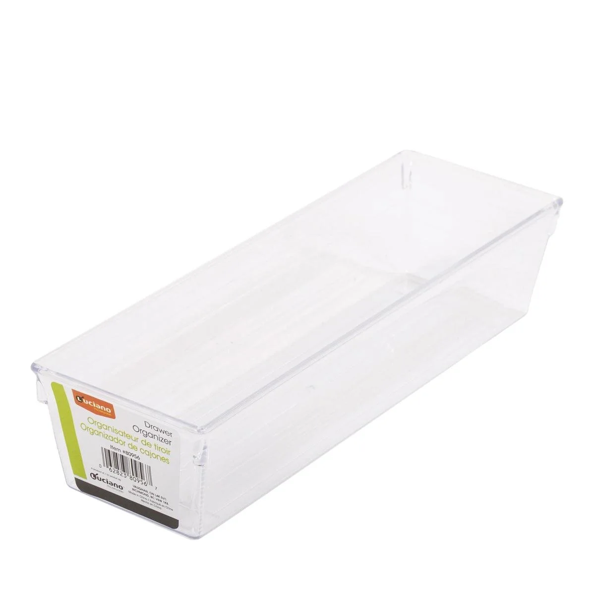 Luciano 9"x3"x2" Plastic Clear Drawer Organizer