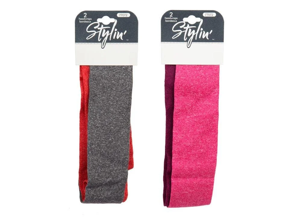 Stylin,2-PC Wide Heathered Headwrap