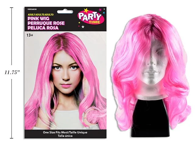 20in Adult Fashion Doll Pink Layered Long Wig. 2 Asst. Colours