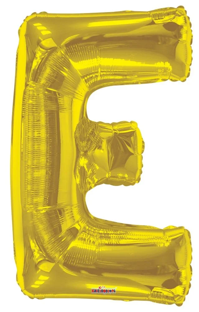 34" Gold Letter E Balloon