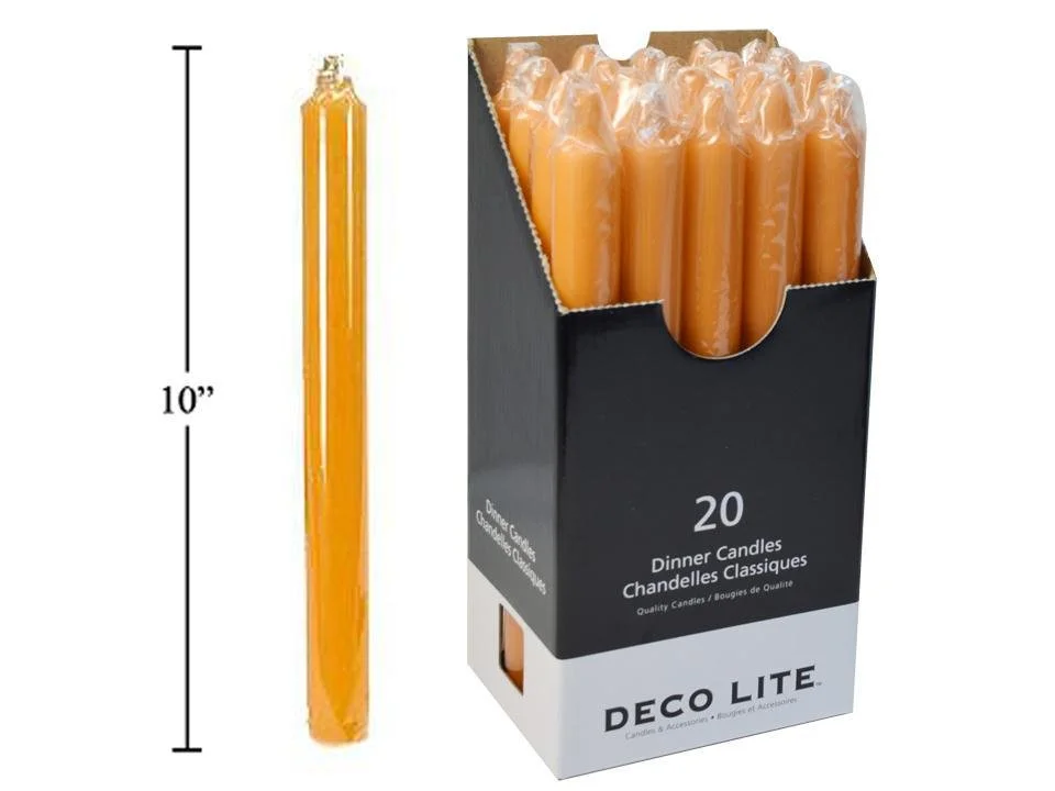 Deco Lite 10" Dinner Candle, Orange