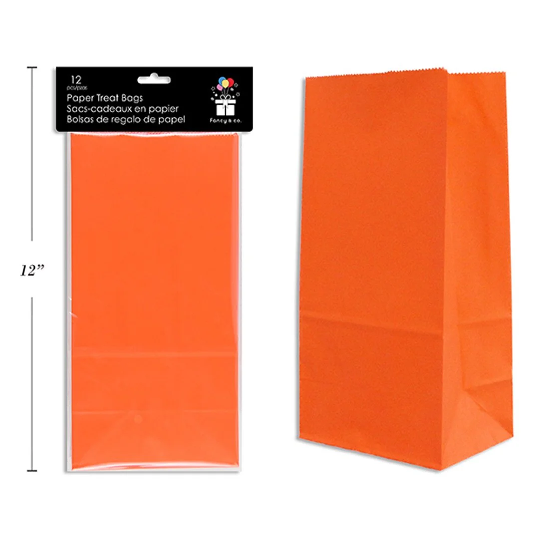 Paper Treat Bags - Pumpkin Orange