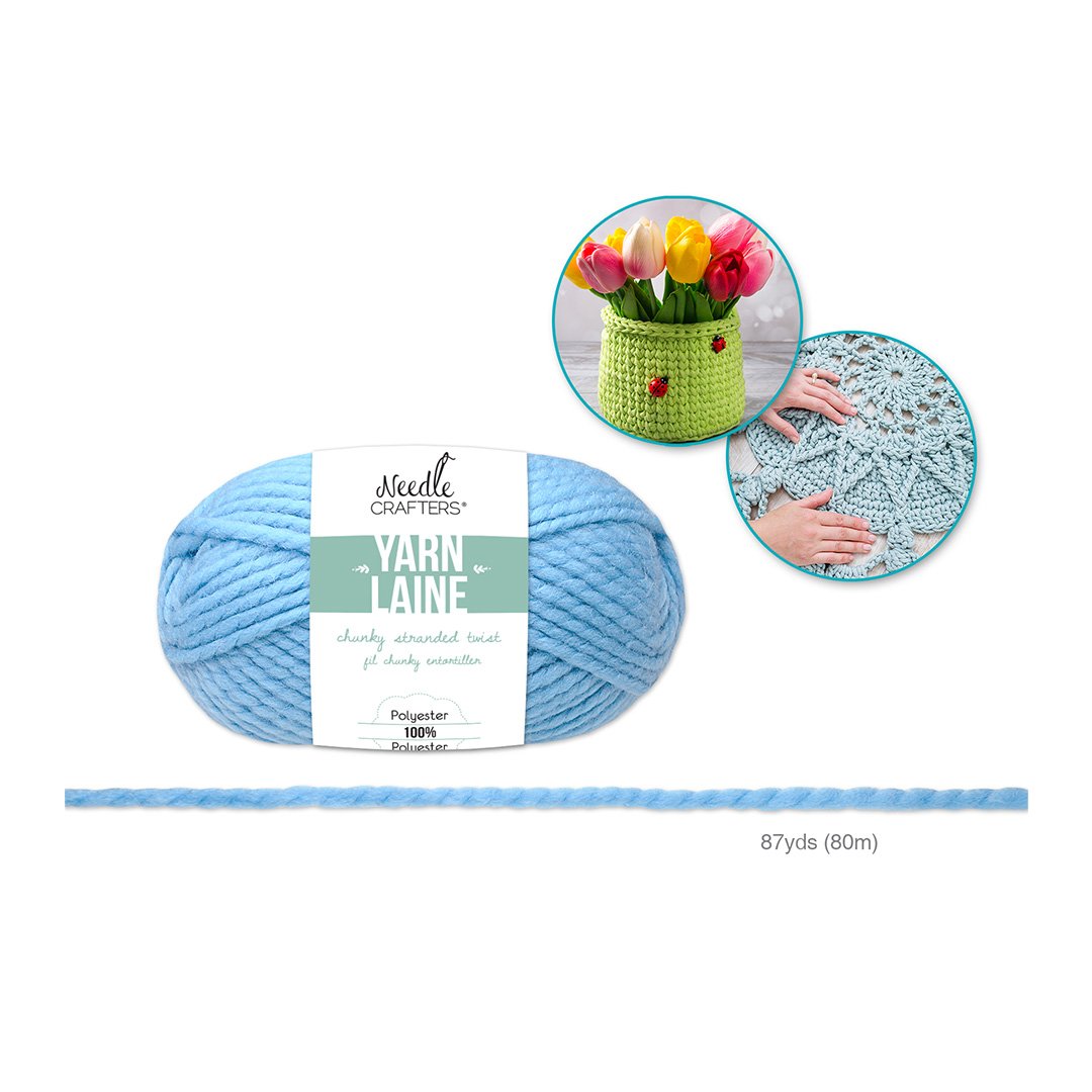 Needlecrafters: Chunky Stranded Twist Poly Yarn B - Baby Blue