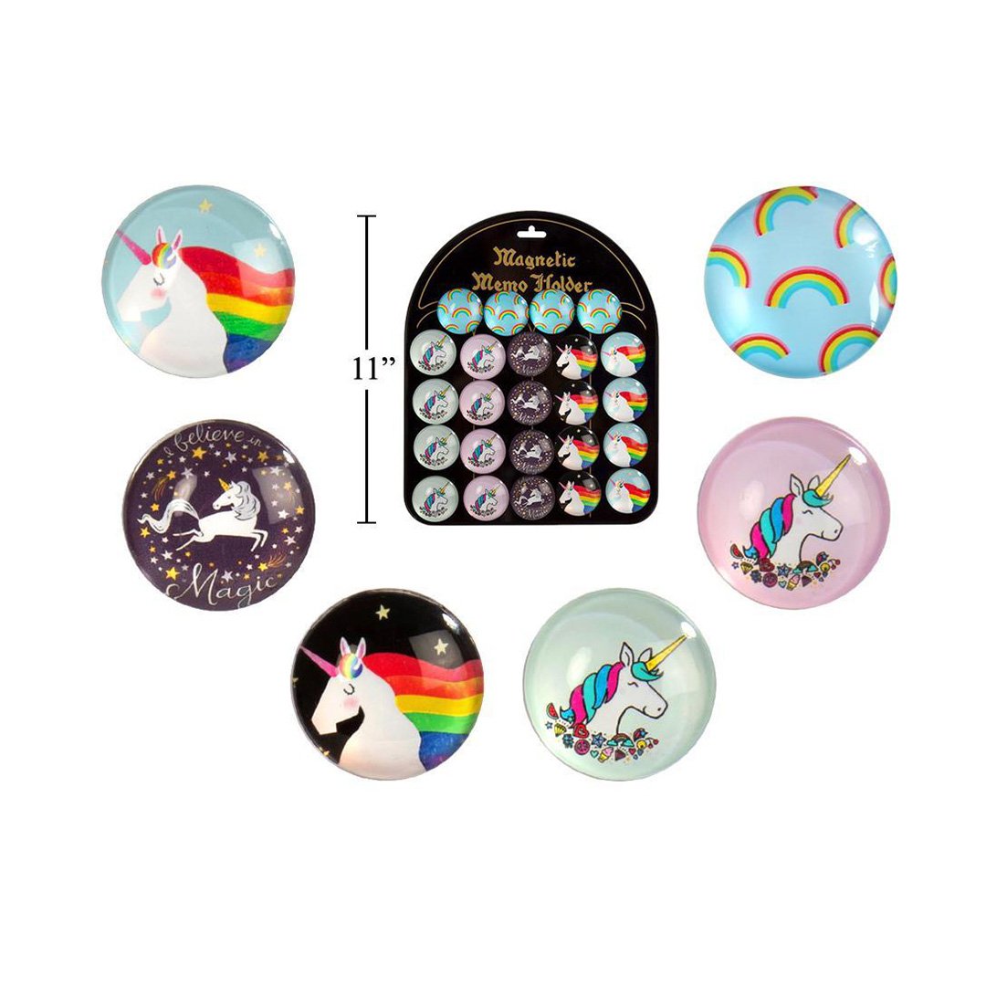 Round Glass Magnet - Unicorn
