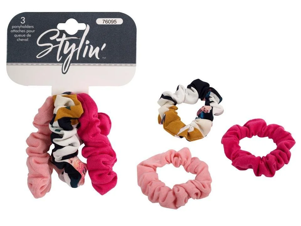 Stylin, 3pc Scrunchie, (pinks)