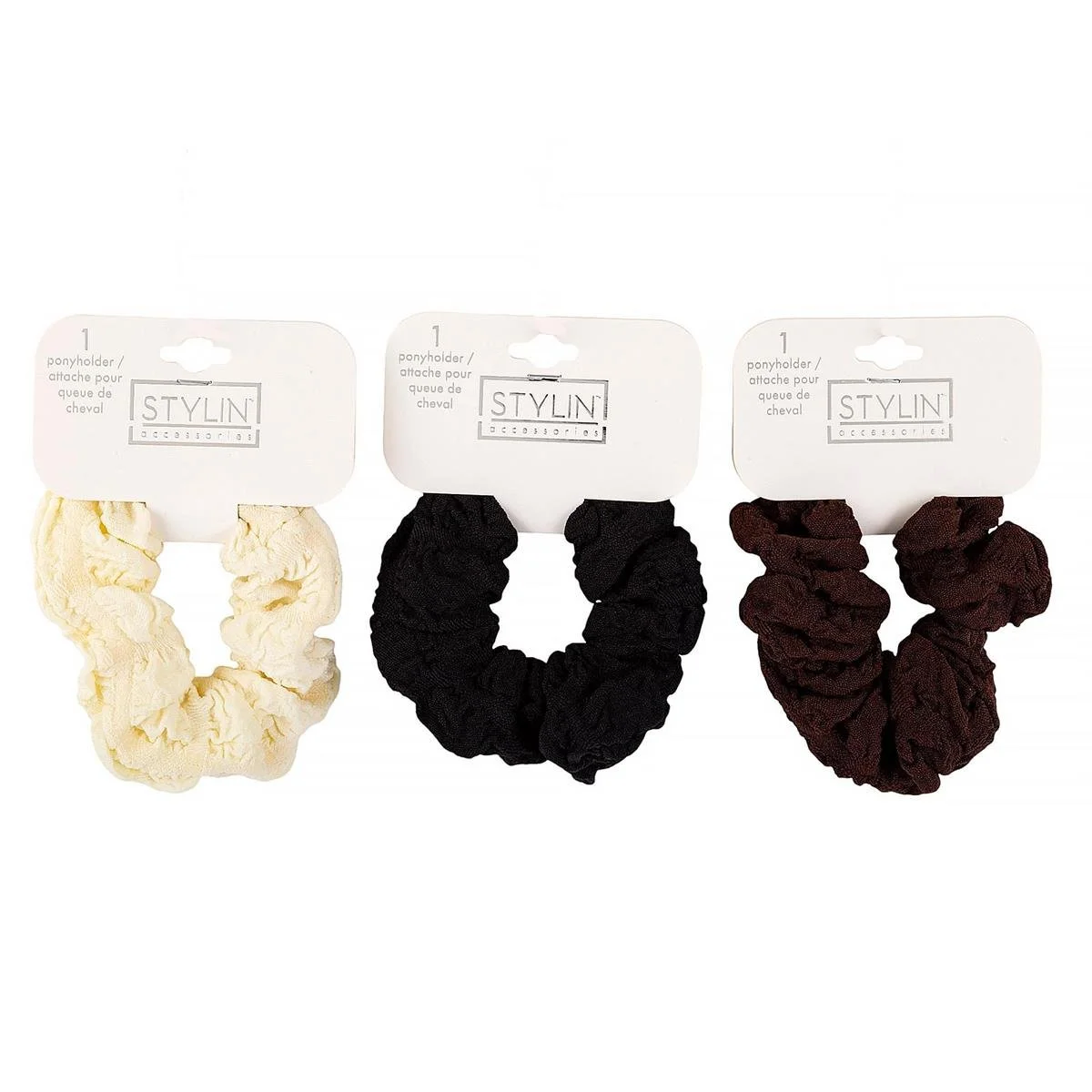 Stylin, Knit Scrunchie , 3 asst.