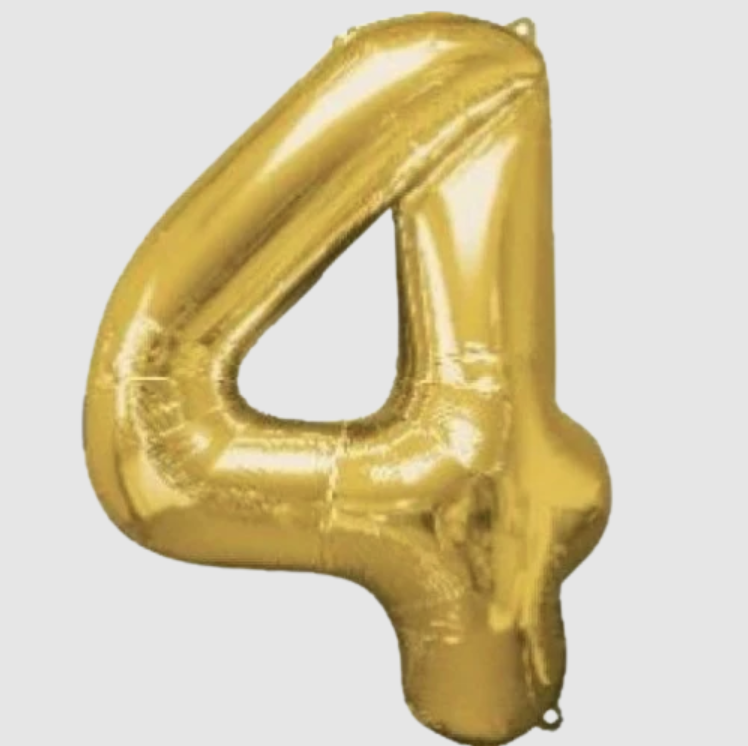BALLOON FOIL NUMBER 34in Gold 4