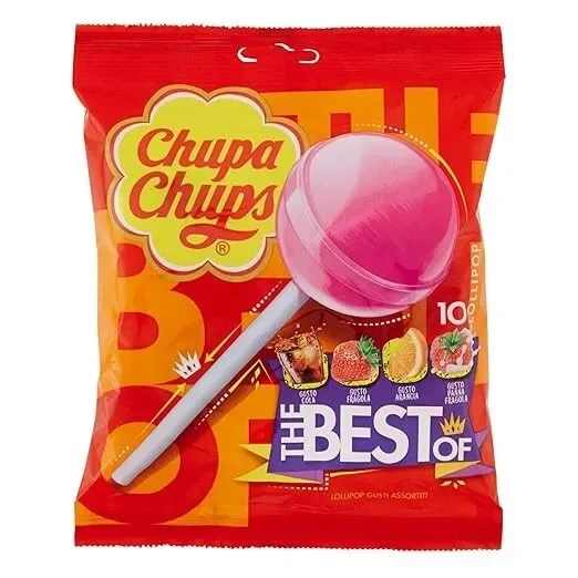 CHUPA CHUPS THE BEST OF MIXED FRUIT (VITAMIN C) 10 COUNT LOLLIPOPS 93 G BAG