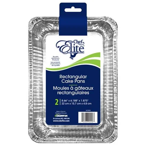 Chef Elite – Rectangular Cake Pan – 8.7″ x 6.1875″ x 1.875″ – 2Pk