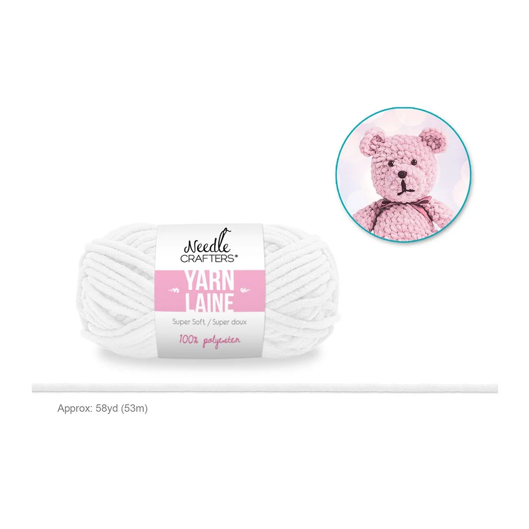 Needlecrafters: Poly Chenille-Soft Yarn Ball E - White