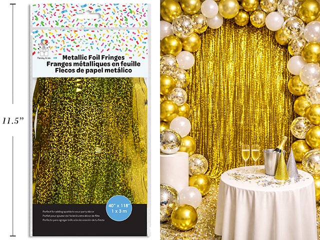 Gold Metallic Foil Fringes 1mx3m (40"x118")