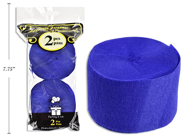 Navy Blue Crepe Streamers 81' x 1.75" ( 25m ) 2pc each roll