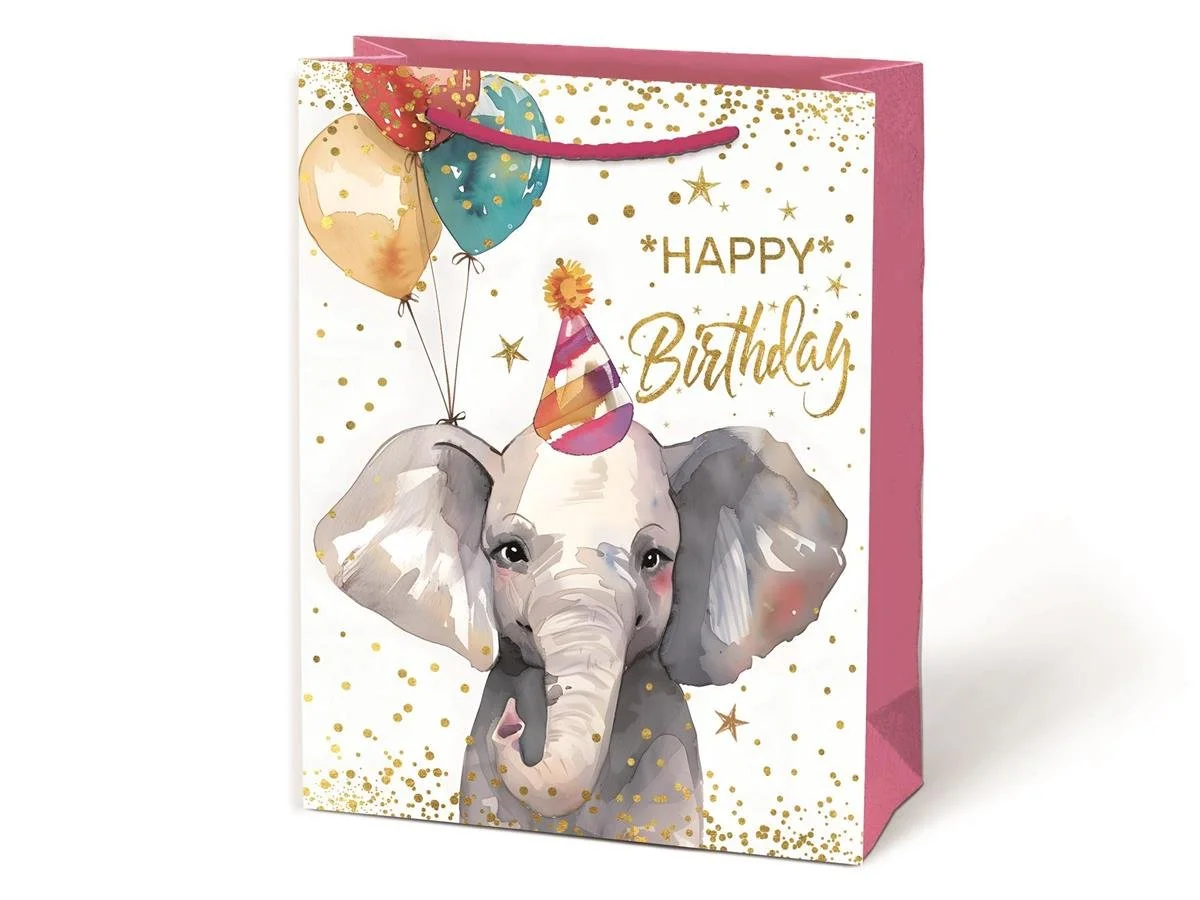 Paper T. Gift Bag, Large, Elephant, Matte, 157GSM