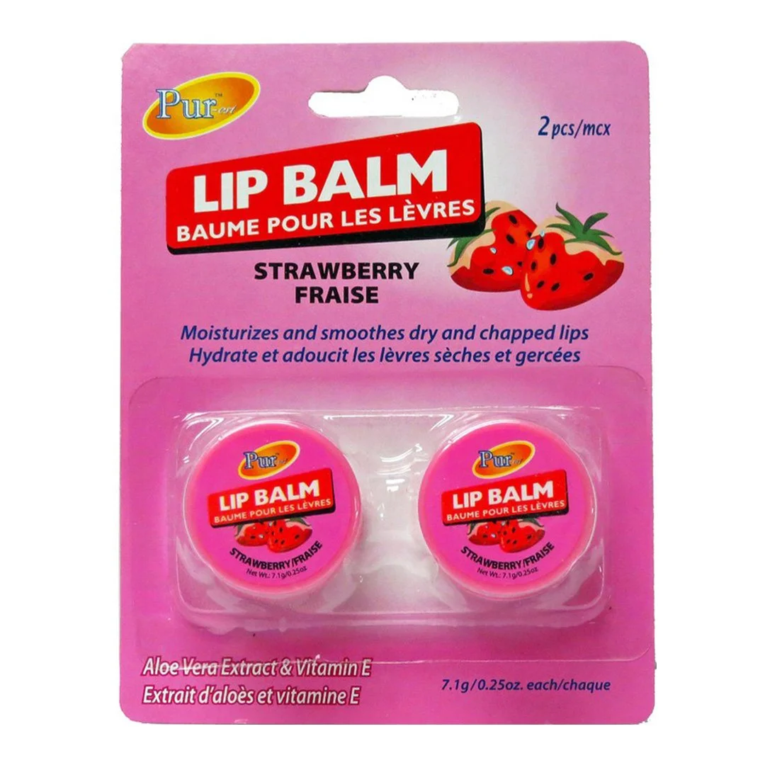 PUREST 2PK LIP BALM TUBE-STRAWBERRY