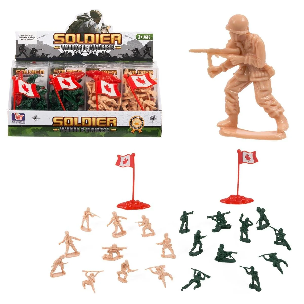 World War II Toy Soldiers Play Set 2 Asst., 16 box/dsp