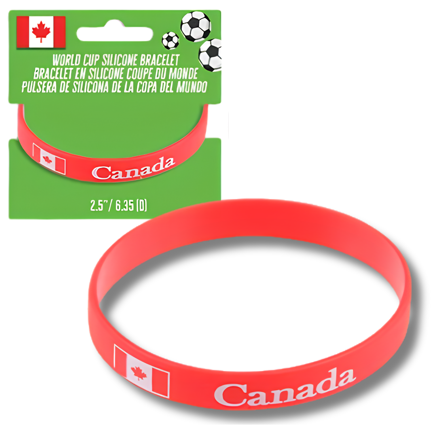 Silicon Bracelet 2.5in(D). 0.47in(W). Canada