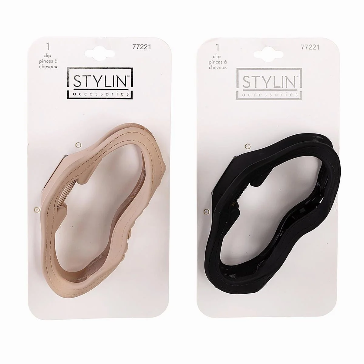 Stylin, Curved Matte Claw Clip, 2-asst colors