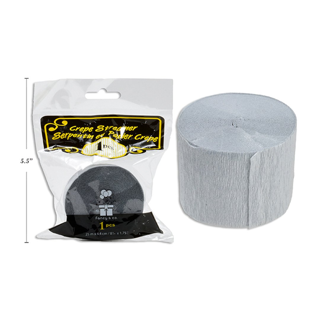 Crepe Streamer - Metallic Silver