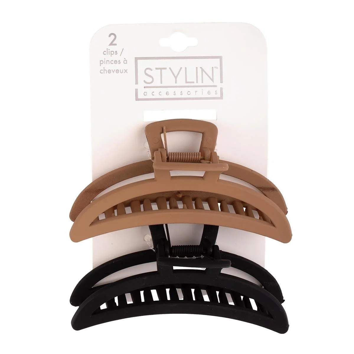 Stylin, 2-pc Matte Claw Clip, med