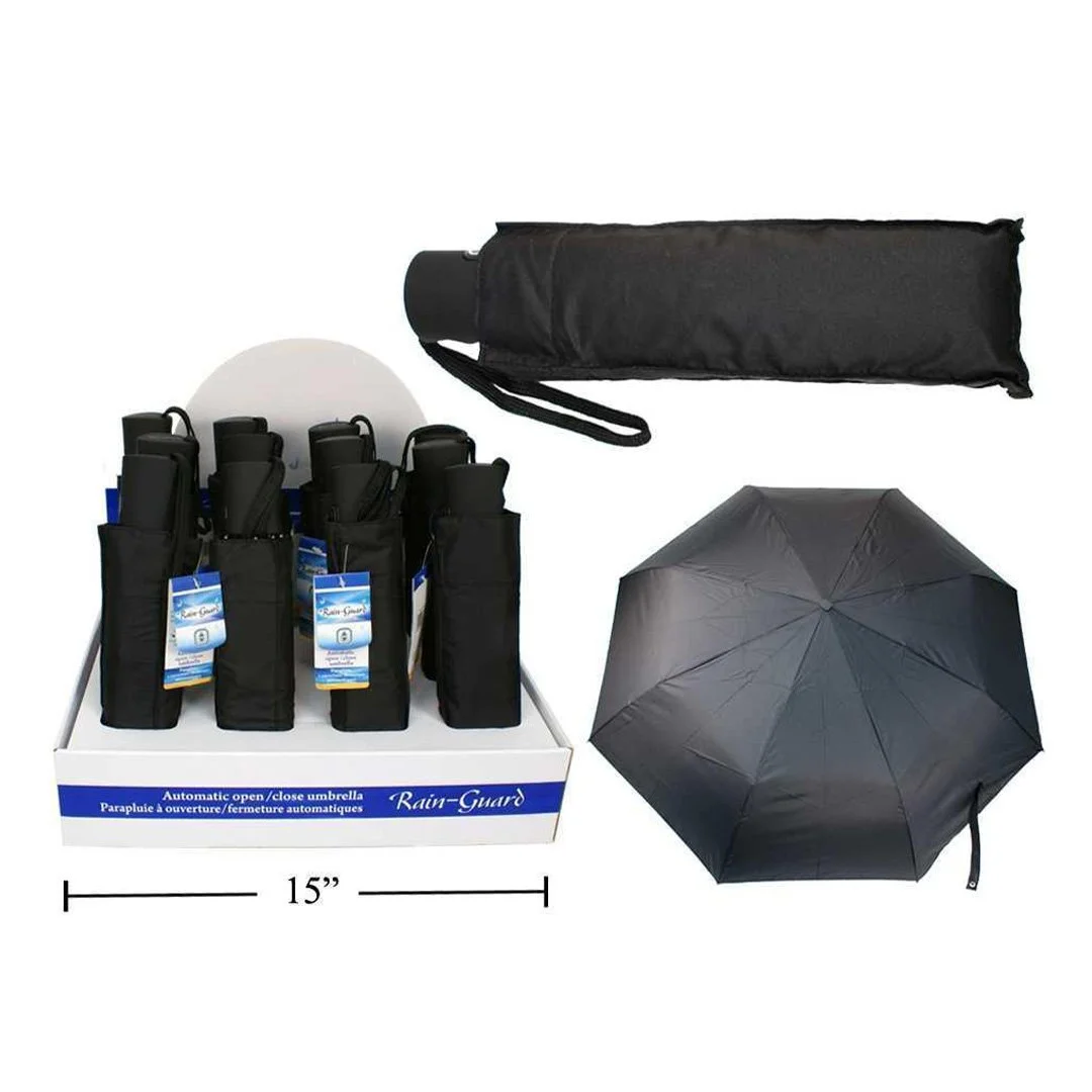 Rain-Guard Auto Folding Umbrella with Pouch