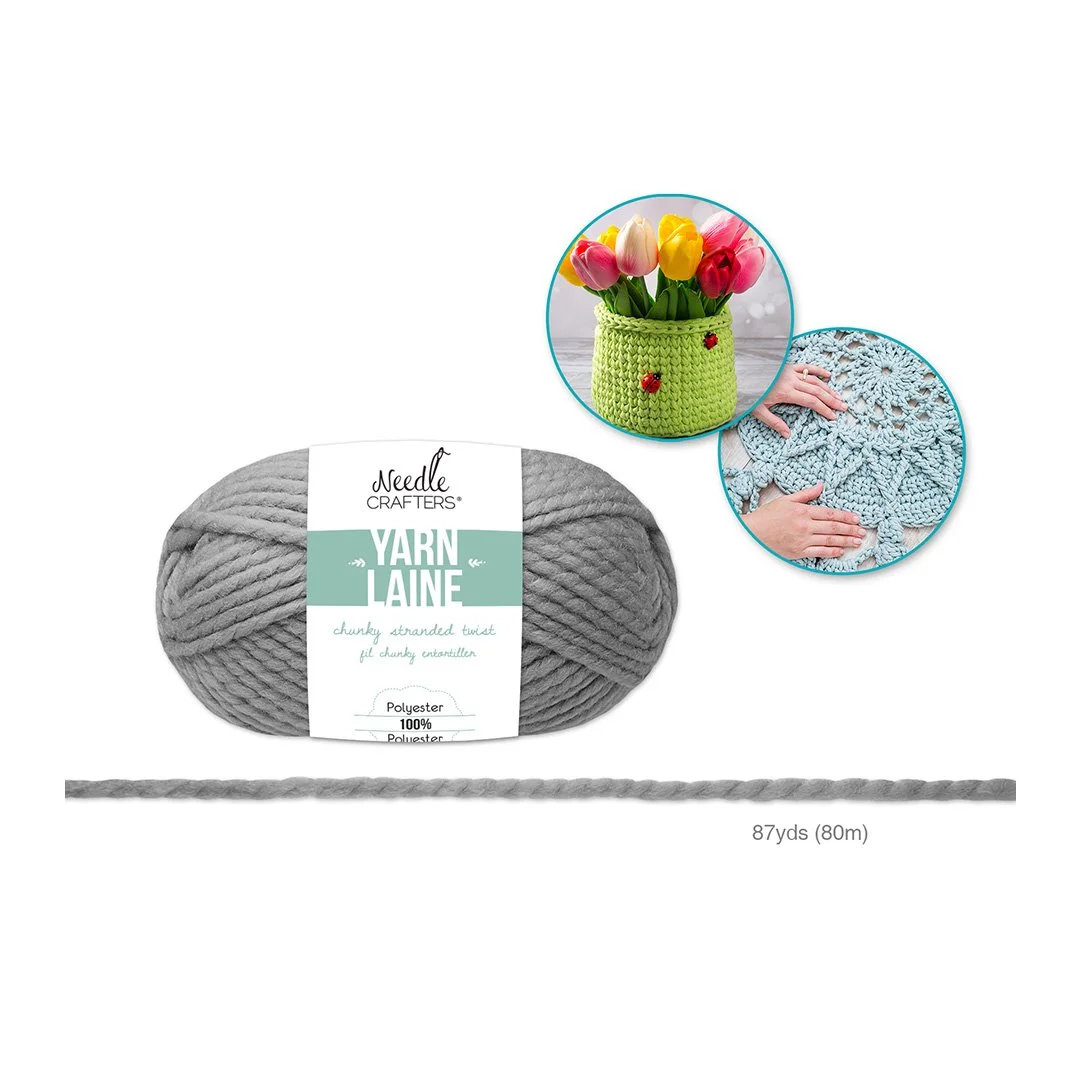 Needlecrafters: Chunky Stranded Twist Poly Yarn D - Grey