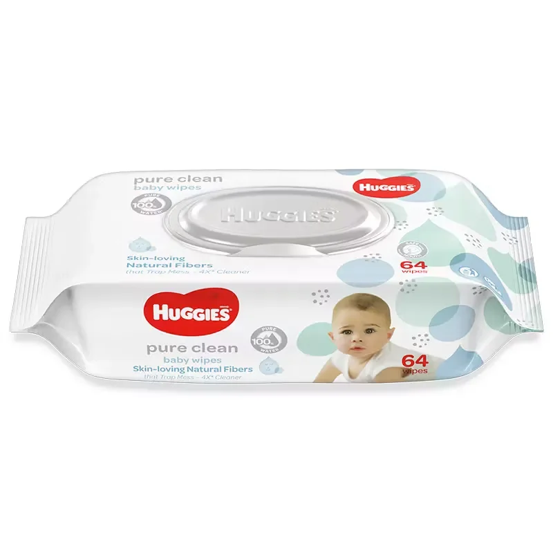HUGGIES PURE CLEAN 64 COUNT BABY WIPES