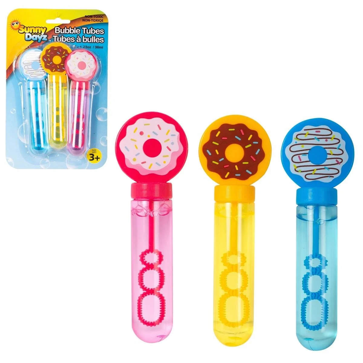 Sunny Dayz 3pk 30ml Doughnut Bubble Wands